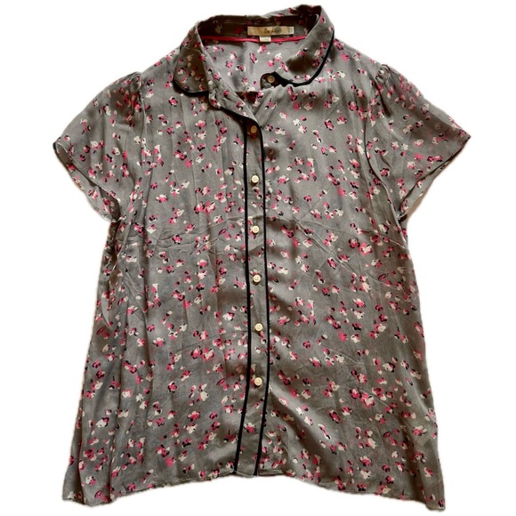 Boden Short Sleeve Button-up Blouse - Picture 2 of 6